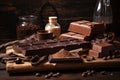 bar of chocolate with variety of body and face treatments