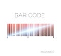 Bar code, art and design. Laser scanning. Light effect. Element isolated on light background.
