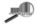 Bar code with dollar symbol magnify