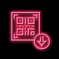 bar code for download neon glow icon illustration Royalty Free Stock Photo