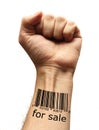 Bar code on hand Royalty Free Stock Photo
