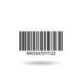 Bar code icon vector with numbers and pattern of parallel lines. Royalty Free Stock Photo