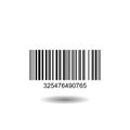 Bar code icon vector with numbers and pattern of parallel lines. Royalty Free Stock Photo