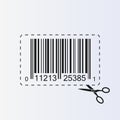 Bar code illustration on a grey background Royalty Free Stock Photo