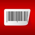 Bar code labels on red background