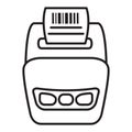 Bar code printer.Label printer vector flat Outline line icon business. Royalty Free Stock Photo