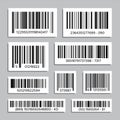 Bar Code Set Vector. Abstract Product Bar Codes Icons For Scanning. UPC Label. Isolated Illustration Royalty Free Stock Photo