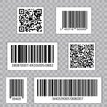 Bar Code Set Vector. Qr cide. Universal Product Scan Code.