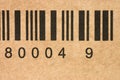 Bar codes on a box close up