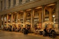 Paris, France - 02 02 2022: A bar between columns and entrance in the Domaine National du Palais-Royal Royalty Free Stock Photo