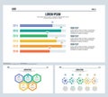 Bar, comparation, swot, set presentation slide and powerpoint template Royalty Free Stock Photo