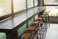 bar counter and chair in coffee shop. Royalty Free Stock Photo