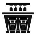 Bar counter desk icon simple vector. Cafe pub Royalty Free Stock Photo