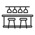 Bar counter interior icon outline vector. Cafe table