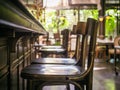 Bar Counter seat row Restaurant Interior Vintage style Royalty Free Stock Photo