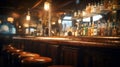 Bar counter with a variety of alcoholic beverages Royalty Free Stock Photo