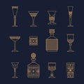 Bar crystal glasses Royalty Free Stock Photo