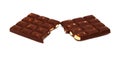 A bar of dark chocolate with hazelnuts Royalty Free Stock Photo