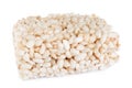 Bar of delicious rice crispy treat isolated Royalty Free Stock Photo