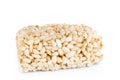 Bar of delicious rice crispy treat isolated Royalty Free Stock Photo