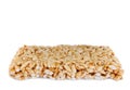 Bar of delicious rice crispy treat isolated Royalty Free Stock Photo