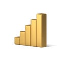 Bar diagram increase graph business analyzing chart golden isometric 3d icon realistic vector