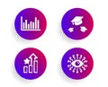 Bar diagram, Ranking stars and Throw hats icons set. Artificial intelligence sign. Vector