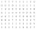 Bar drinks line icons set