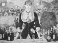 A Bar at the Folies-BergÃÂ¨re by Ãâ°douard Manet in the old book the History of Painting, by R. Muter, 1887, St. Petersburg