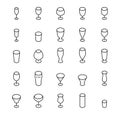 Bar Glasses Icons in Thin Line Style