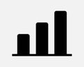 Bar Graph Chart Icon Growth Progress Increase Performance Business Market Data Up Black White Vector Clipart Graphic Sign Symbol Royalty Free Stock Photo