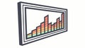 Bar graph on digital display, for financial data visualization. vector design Generative AI Royalty Free Stock Photo