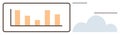 Bar Graph Display with Cloud Icon Representing Data Storage and Analytics Royalty Free Stock Photo