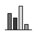 Bar graph icon. Financial concept. Financial report. Data information infographic. Vector illustration. Stock image. Royalty Free Stock Photo