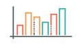 Bar graph icon, representing data and statistics , vector design Generative AI Royalty Free Stock Photo