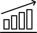 Bar graph line icons set. Graph, Line, Bar, Chart, Diagram, Report, Statistics. Business graphs and charts icons.
