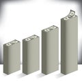 Bar graph made of dollar bills Royalty Free Stock Photo