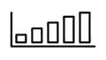 Bar graph outline icon, representing statistics and data , vector design Generative AI Royalty Free Stock Photo