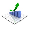 Bar graph rising (XXL) Royalty Free Stock Photo