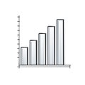 Bar graph showing growth and increasing data metrics hand drawn illustration Royalty Free Stock Photo