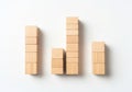 Bar graph, with the stacks differing in the number of blocks, creating a Royalty Free Stock Photo