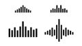 Bar graphs with varying heights and shapes, representing audio waveforms or data Royalty Free Stock Photo