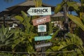 Bar grill the Shack wooden directions post