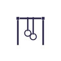 Bar with gymnastics rings icon on white