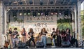Bar Harbor Arts Festival Teenage rock band performs on the stage Royalty Free Stock Photo