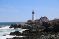 Bar Harbor Maine Lighthouse on he shore