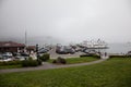 Bar Harbor pier with tourists