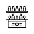 Black line icon for Bar, cocktail and bottle Royalty Free Stock Photo