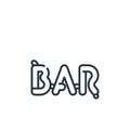bar icon vector from party and celebration concept. Thin line illustration of bar editable stroke. bar linear sign for use on web Royalty Free Stock Photo