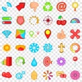 Bar icons set, cartoon style Royalty Free Stock Photo